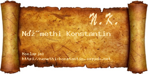 Némethi Konstantin névjegykártya